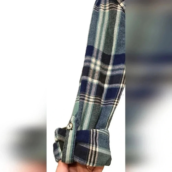 Justify, Size L, Teal and Black Roll-Tab Button-Down Shirt - Picture 7 of 14